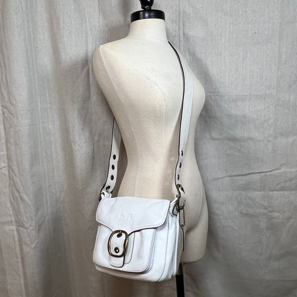 Vintage Legacy Coach Bleecker 11418 Shoulder Crossbody Flap Bag White - Picture 2 of 16